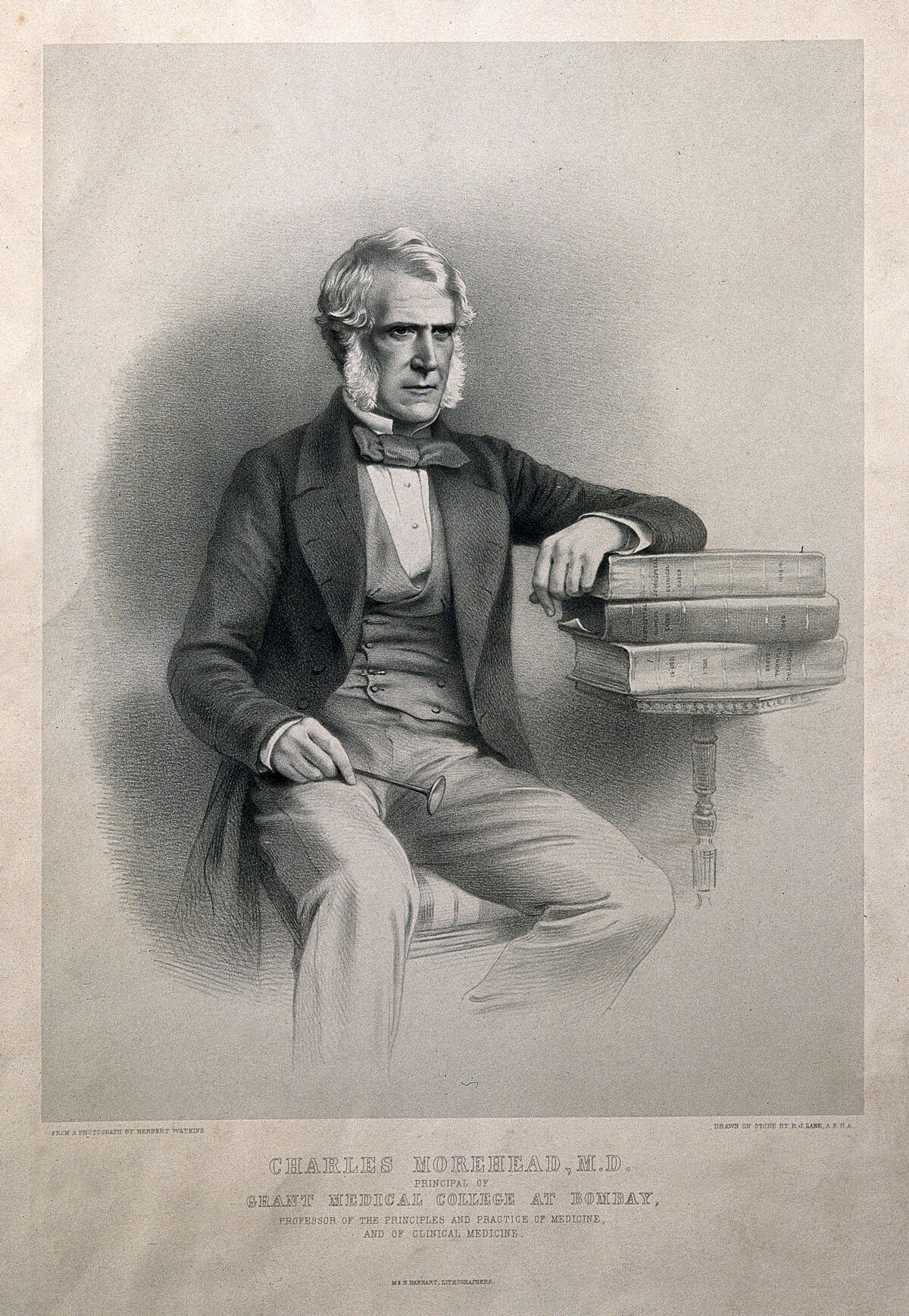 Charles Morehead. Lithograph by R. J. Lane after H. Watkins., by Herbert Watkins