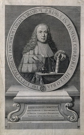 Giovanni Battista Morgagni. Line engraving by G. Volpato, 1761.