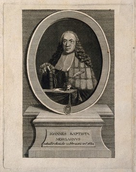 Giovanni Battista Morgagni. Line engraving.