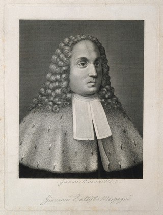 Giovanni Battista Morgagni. Line engraving by G. Simoncelli.