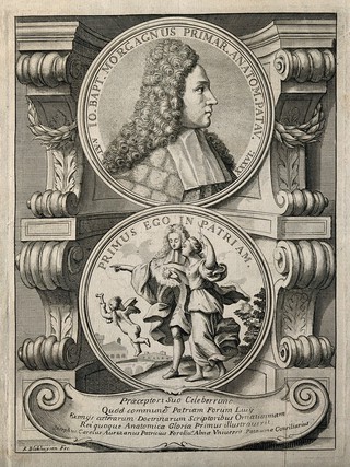 Giovanni Battista Morgagni. Line engraving by R. Blokhuysen, 1719.