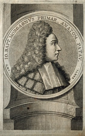 Giovanni Battista Morgagni. Line engraving.