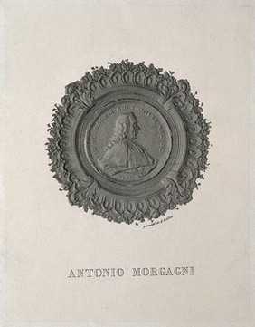 Giovanni Battista Morgagni. Line engraving by A. Collas, 1855.