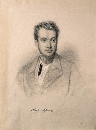 Charles François Antoine Morren. Pencil drawing by C. E. Liverati, 1841.