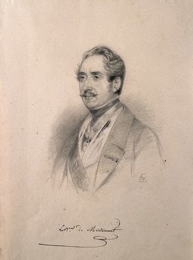 François Jérôme Leonard, Baron de Mortemart Boisse. Pencil drawing by C. E. Liverati, 1841.