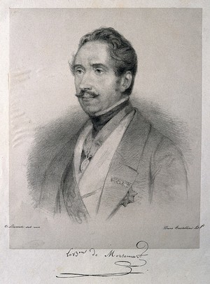 view François Jérôme Leonard, Baron de Mortemart Boisse. Lithograph by D. Castellini after C. E. Liverati, 1841.