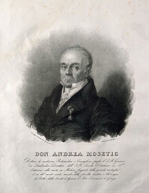 view Andrija Mosetig. Lithograph by P. Bertotti after G. Cornienti, 1832.