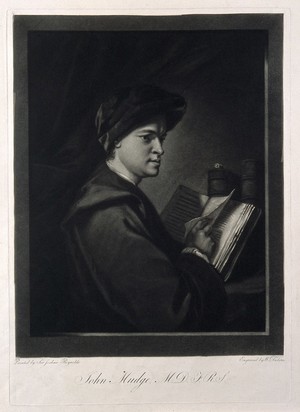 view John Mudge. Mezzotint by W. Dickinson after Sir J. Reynolds.