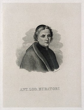 Lodovico Antonio Muratori. Line engraving by François.