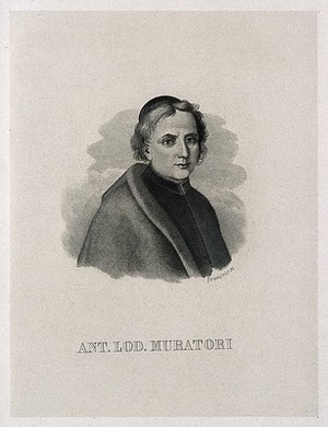 view Lodovico Antonio Muratori. Line engraving by François.