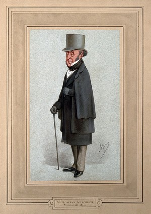 view Sir Roderick Impey Murchison. Colour lithograph by C. Pellegrini [Ape], 1870.