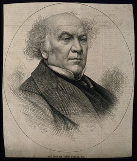 Sir James Murray. Wood engraving after T.D. Scott, 1872.