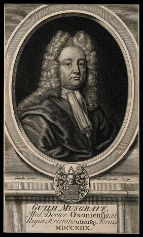 William Musgrave. Line engraving by M. van der Gucht after G. Gandy.