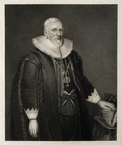 Sir Hugh Myddelton. Stipple engraving.