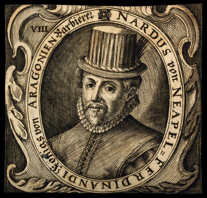 Nardus of Naples. Line engraving.