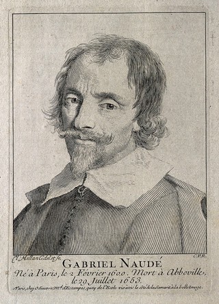 Gabriel Naudé. Line engraving by C. Mellan.