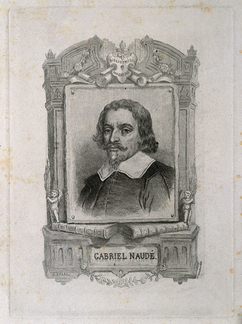 Gabriel Naudé. Etching by G. Staal., by Pierre Gustave Staal