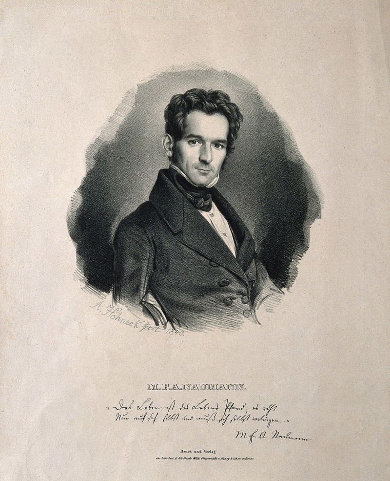 Moritz Ernst Adolph Naumann. Lithograph by A. Hohneck, 1840., 1840, by Adolf Hohneck