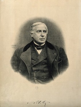Auguste Nélaton. Reproduction of lithograph, 1914, after J.B.A. Lafosse, 1865.