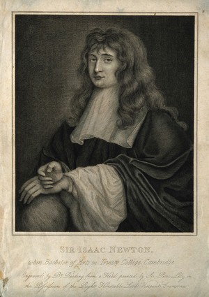 view Sir Isaac Newton. Line engraving by B. Reading, 1799, after Sir P. Lely.