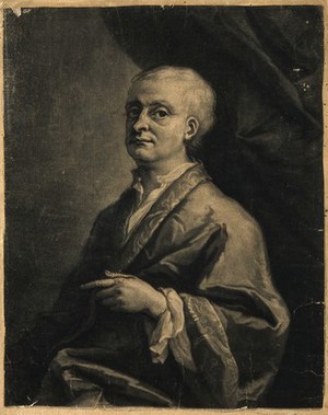 view Sir Isaac Newton. Mezzotint after Sir J. Thornhill, 1710.