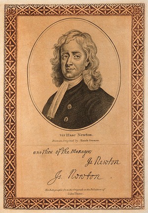 view Sir Isaac Newton. Engraving by J. Swaine after E. Seeman, 1726.