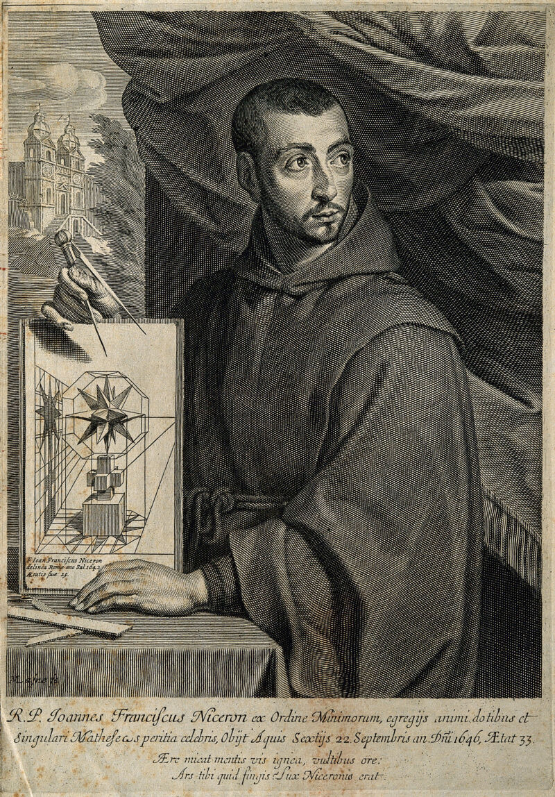 Jean-François Nicéron. Line engraving by M. Lasne, 1646., 1646, by Michel Lasne
