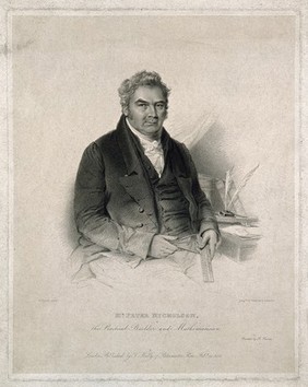 Peter Nicholson. Stipple engraving by J. Cochran, 1825, after W. Derby.