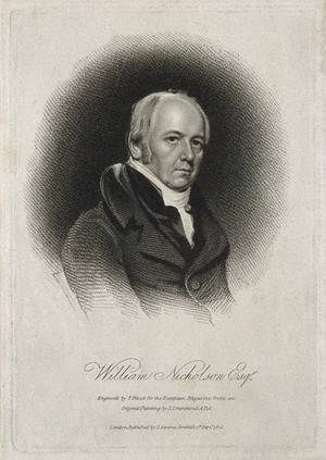 view William Nicholson. Stipple engraving by T. Blood, 1812, after S. Drummond.