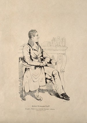 view Simon Nicolson. Lithograph by C. Grant, 1838.