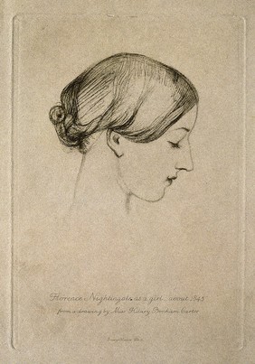 Florence Nightingale. Photogravure after Hilary Bonham-Carter.