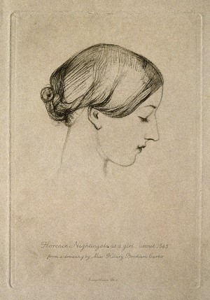 view Florence Nightingale. Photogravure after Hilary Bonham-Carter.