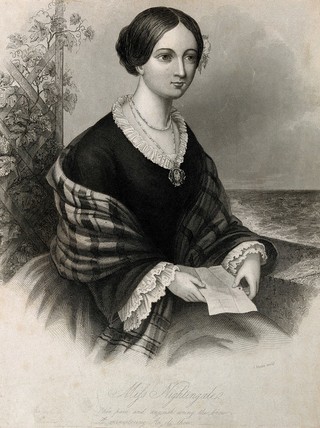 Florence Nightingale. Stipple engraving by J. Moore, ca. 1855.