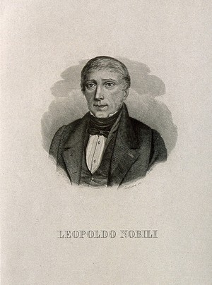 view Leopold Nobili. Line engraving by T. Goutiere.