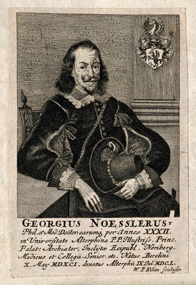 Georg Noessler. Line engraving by W. P. Kilian, 1728.