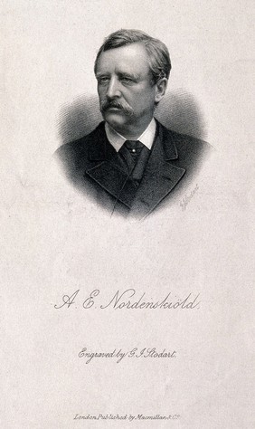 Adolf Erik Nordenskiöld. Stipple engraving by G. J. Stodart, 1882.