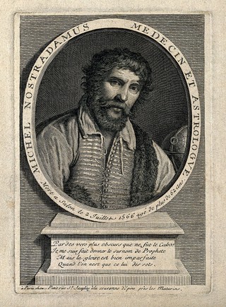 Michael Nostradamus. Line engraving.