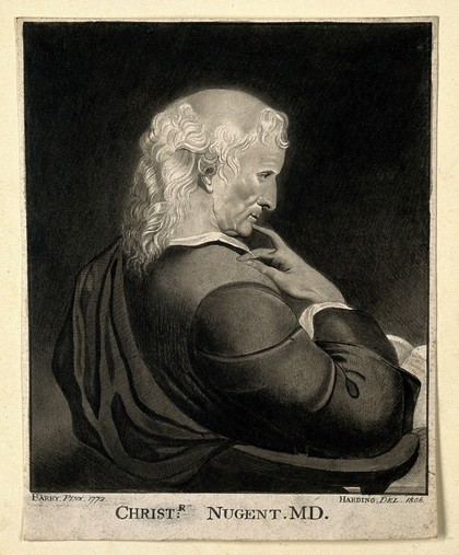 Christopher Nugent. Wash painting by S. Harding, 1806, after J. Barry, 1772.
