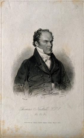 Thomas Nuttall. Stipple engraving by J. Thomson, 1825, after W. Derby.