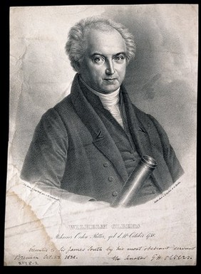 Heinrich Wilhelm Matthias Olbers. Lithograph by R. Suhrlandt.