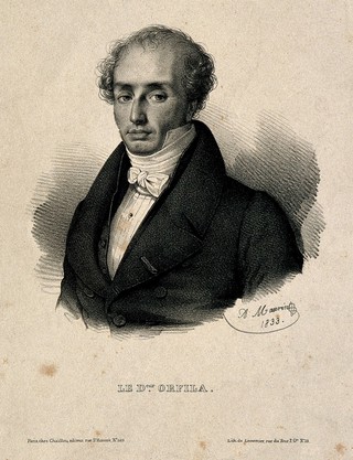 Pierre Matthieu Joseph Bonaventure Orfila. Lithograph by A. Maurin, 1833.