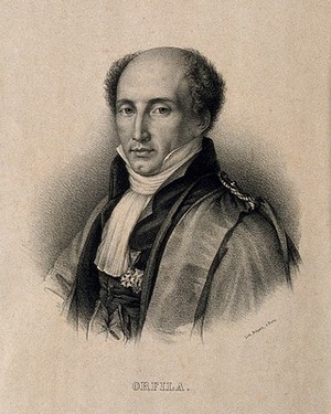 view Pierre Matthieu Joseph Bonaventure Orfila. Lithograph.