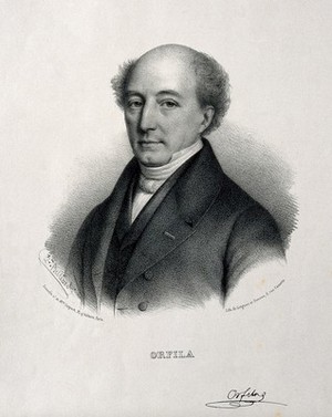 view Pierre Matthieu Joseph Bonaventure Orfila. Lithograph by Z. Belliard.