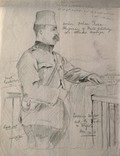view Riza Orhan. Pencil drawing by H.C.S. Wright, 1911.