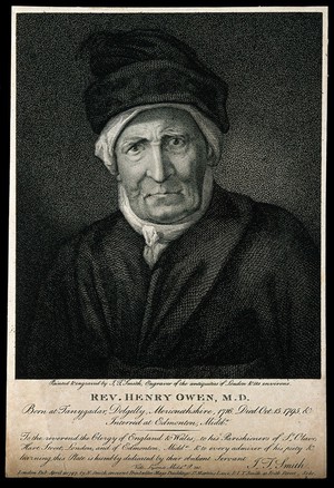 view Henry Owen. Stipple engraving by J. T. Smith, 1797, after himself.