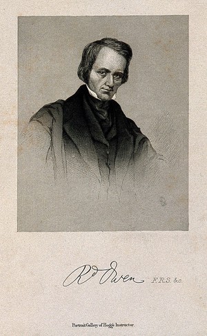 view Sir Richard Owen. Engraving, 1894.