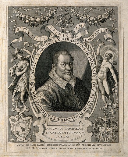 Franciscus de Padoanis. Line engraving by A. Sadeler.