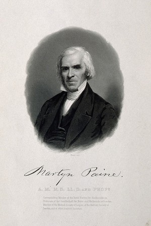 view Martyn Paine. Line engraving by A.R. Burt.