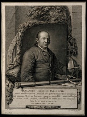 Johann Georg Palizsch. Line engraving by C. G. Schulze, 1782, after A. Graff and J.E. Schenau.