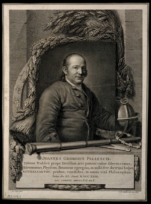 view Johann Georg Palizsch. Line engraving by C. G. Schulze, 1782, after A. Graff and J.E. Schenau.